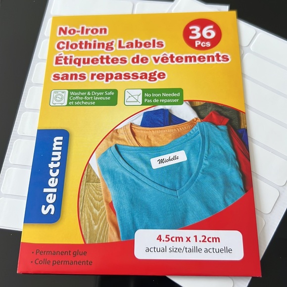 No-Iron Clothing Labels Étiquettes vêtements sans repassage 4.5X1.2 cm - Picture 5 of 12
